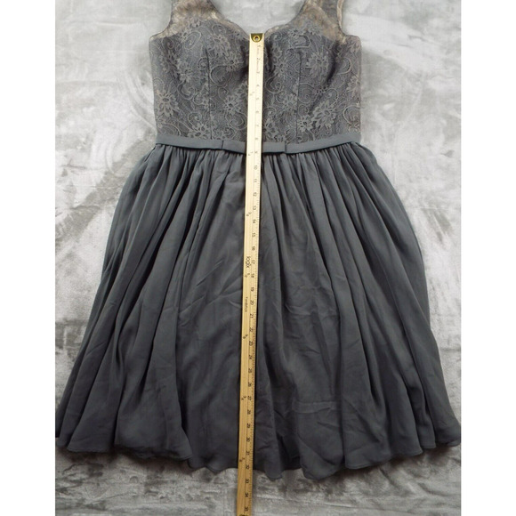 JJS HOUSE Dress Womens 12 Gray Layered Lace Wedding Special Party Dancing NWT - Picture 3 of 11